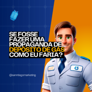 Imagem de um carro de som com propaganda de depósito de gás.